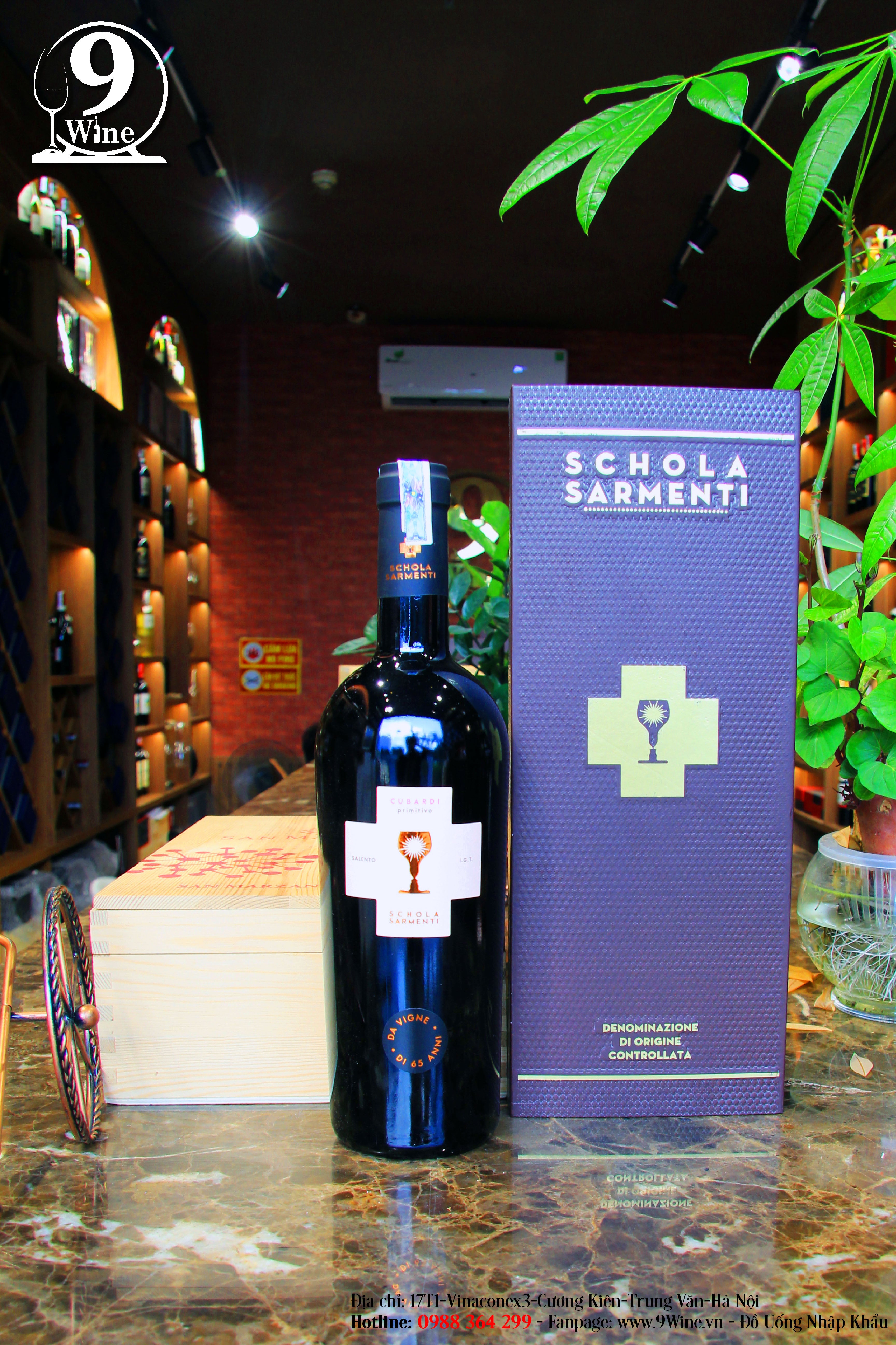 Rượu vang đỏ Schola Sarmenti Cubardi Primitivo 750ml